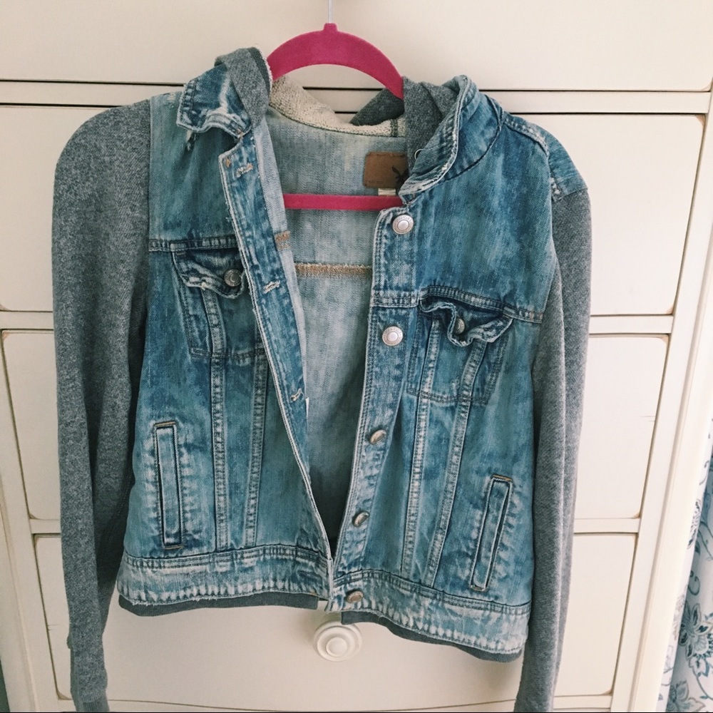 American Eagle Denim Jacket With Hood